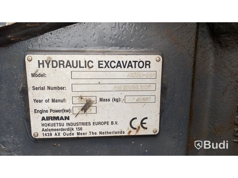 Bandgrävare Airman AX55U-6A | 5548h | tiltrotator & 2 st skopor | 2014