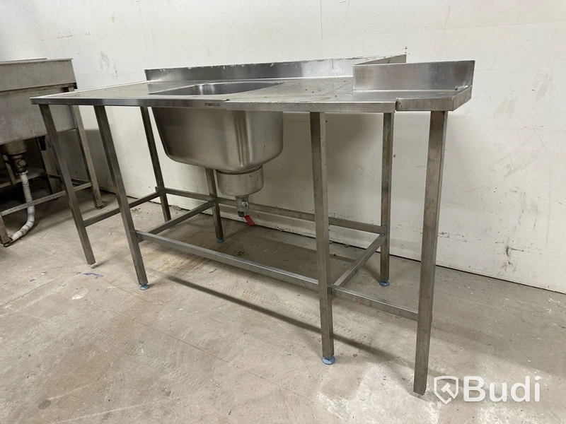 Rostfri bänk Metos (180x65x90) OBS! saknar fötter