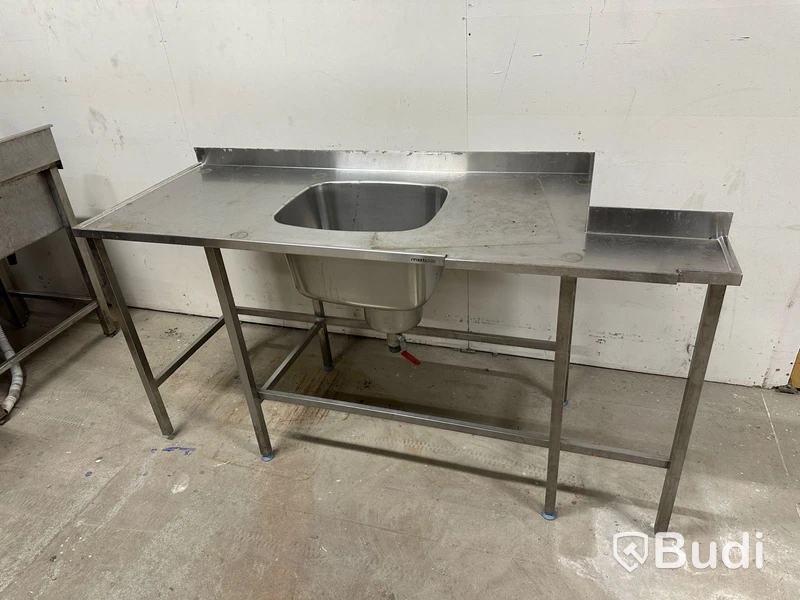 Rostfri bänk Metos (180x65x90) OBS! saknar fötter