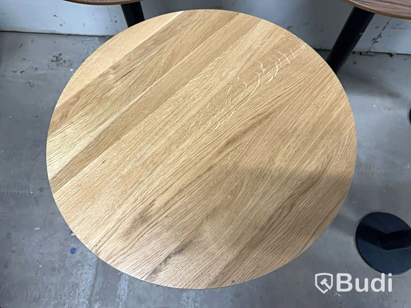 5 st bord med metallfot bruna Ø 50 cm