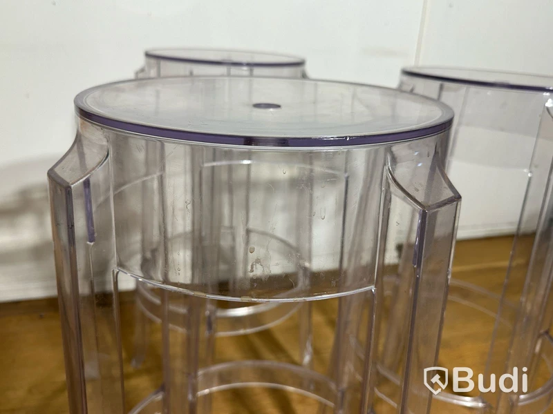 3 st barstolar kartell Charles Ghost 75x 29 cm