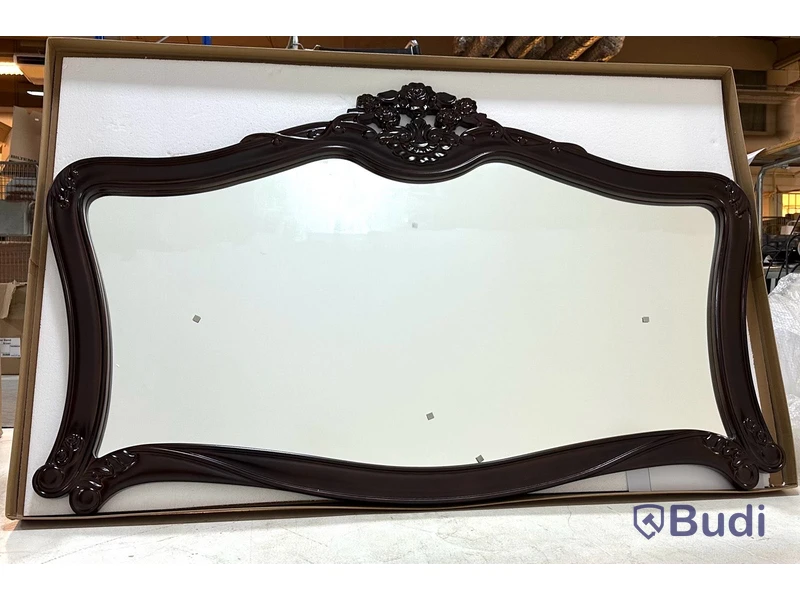 Klassisk badrumsspegel Vesani Stor 150x95 cm Fransk Mörkbrun Ottawa Ord. pris inkl. moms ca: 2000 kr