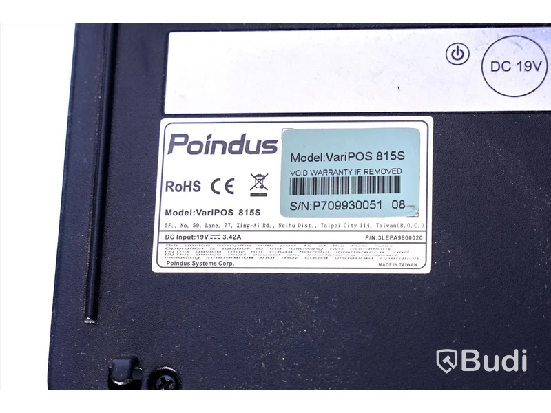 Kassasystem - Kassaskärm Poindus VariPOS 815S, Streckkodsläsare Symbol DS4208, Kvittoskrivare Epson M338A. OBS! kablar kan saknas