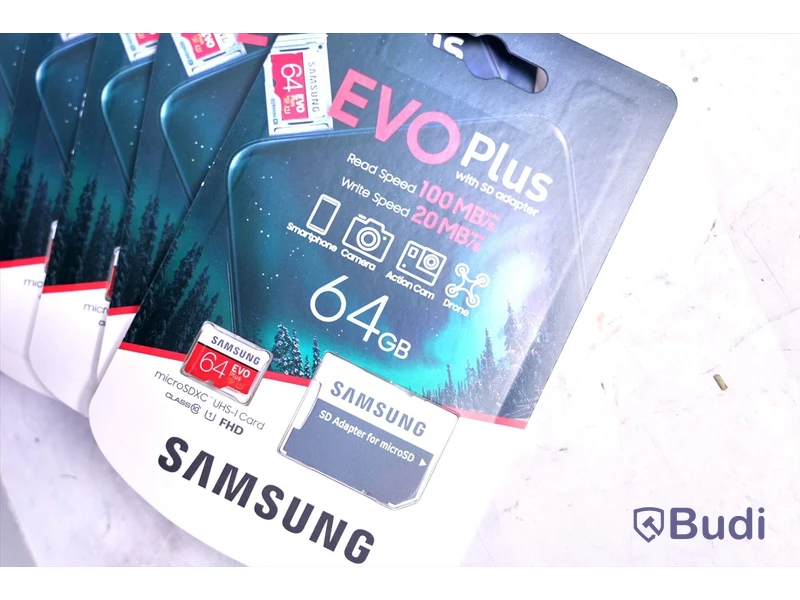 MikroSD kort, 13 st - Samsung Evo Plus 64GB & SanDisk Ultra 16GB, se beskrivning