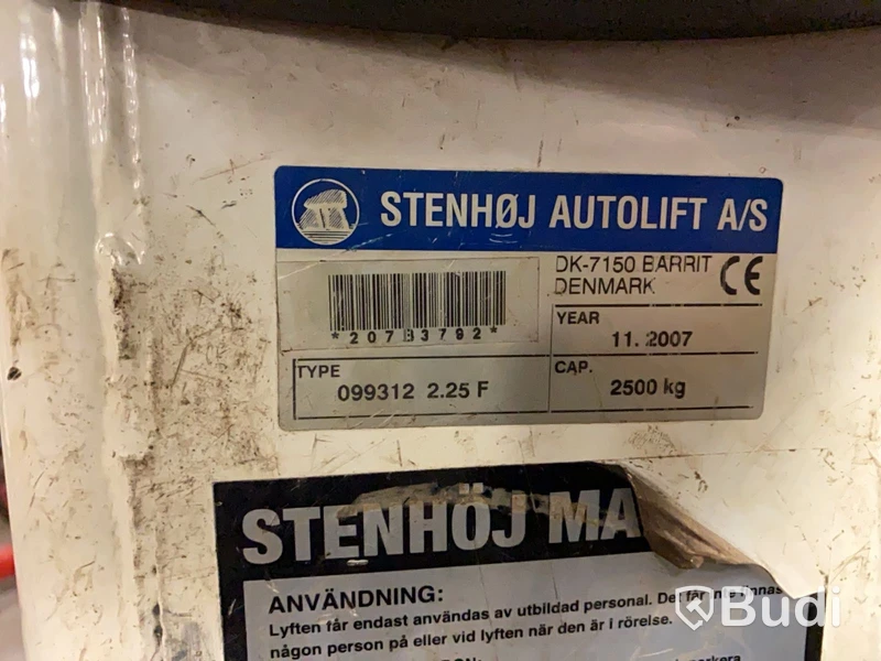 Tvåpelarlyft Stenhöj 2500kg