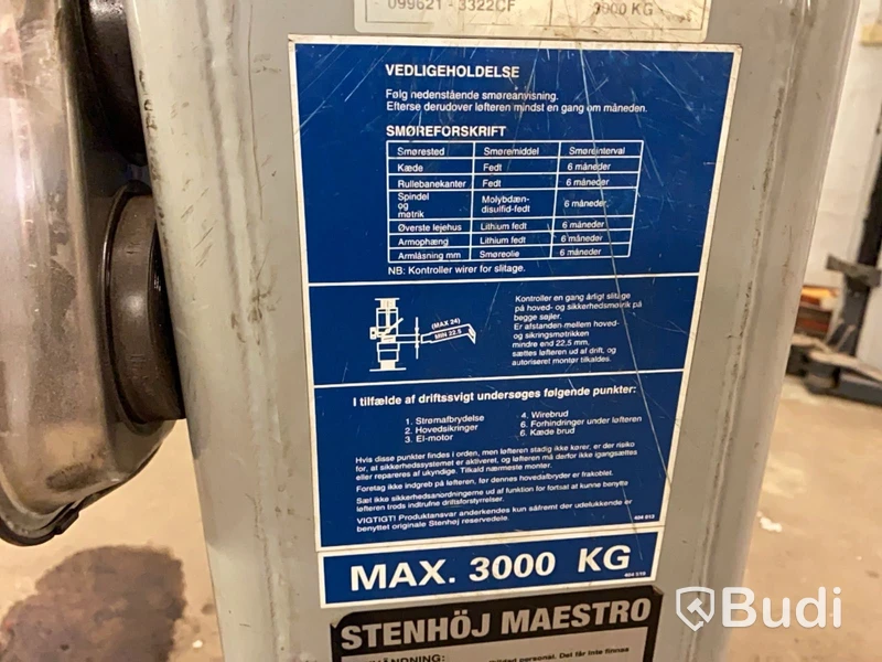 Tvåpelarlyft Stenhöj 3000kg