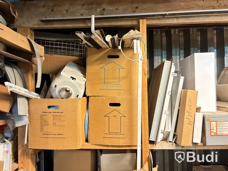 Förbrukningsmaterial, reservdelar för bygg. Stort parti.