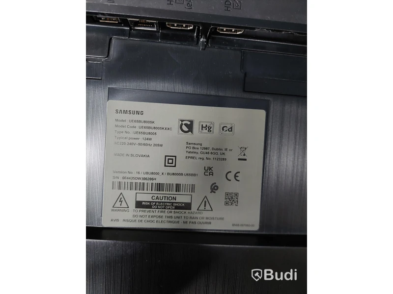 TV Samsung 65" BU8005 Crystal UHD 4K Smart TV -2023 inkl väggfäste