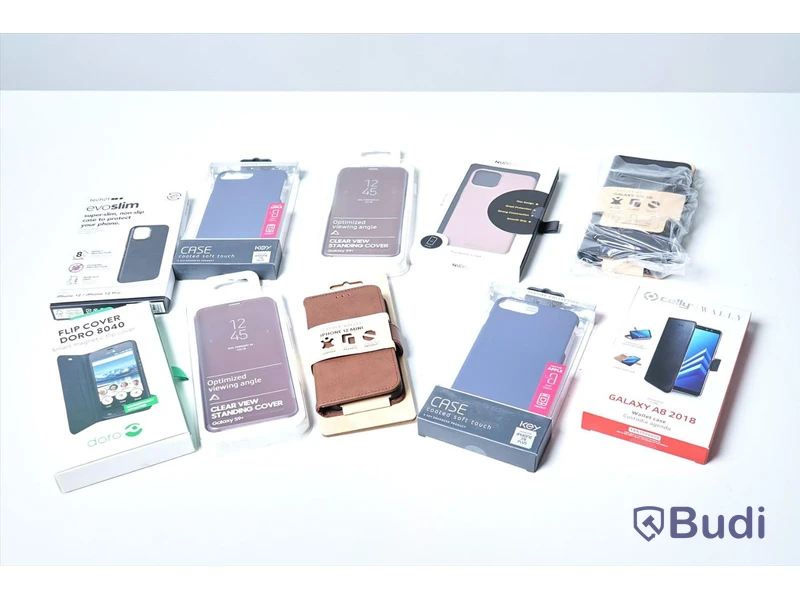 Parti med diverse mobilskal, Samsung S9+, iPhone X/Xs, iPhone 12 mini, iPhone 12, Galaxy A8 etc.