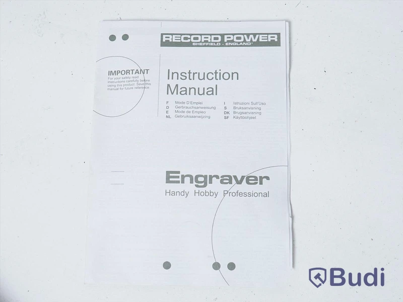 Gravyrmaskin - Record Power Professional Engraver, OBS! lådan trasig ena sidan
