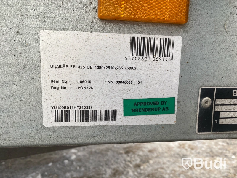 Släpvagn Brenderup FS1425 med kåpa | 750 kg | 2017