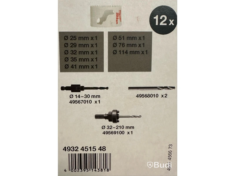 (Ny) Milwaukee, Hole dozer. BI-metal hole saw kit, 12 delar. Ord. pris inkl. moms: ca 2800 kr
