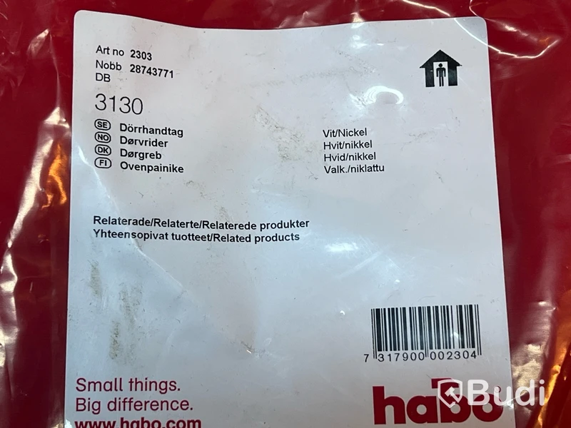 Parti dörrhandtag Habo, 5 st, olika modeller. Totalt ord. pris inkl. moms: ca 1200 kr