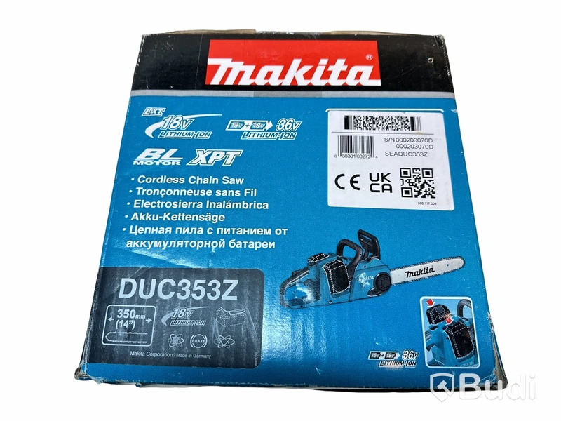 Batterimotorsåg, Makita DUC353Z, Ord. pris inkl. moms: ca 3400 kr