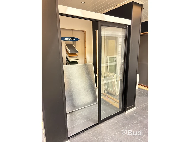 Skjutdörr aluminium svart 150x207 cm