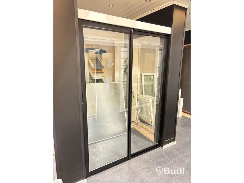 Skjutdörr aluminium svart 150x207 cm