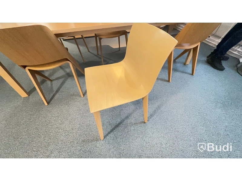 Matsalsbord med designstolar L300 D90 H73 cm, Swedese, Arper Catifa 46