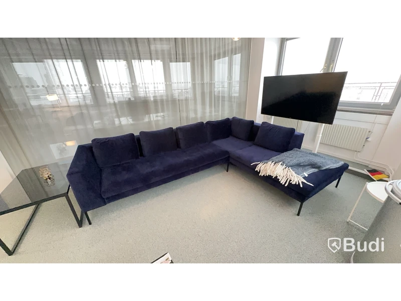 Soffa i sammet L310xL230 D100 H40 cm - fint skick.