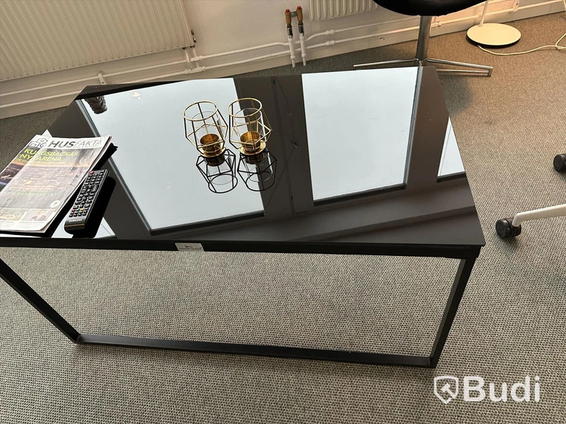 2 st svarta soffbord med svart temp. glasskiva - Comfort garden design