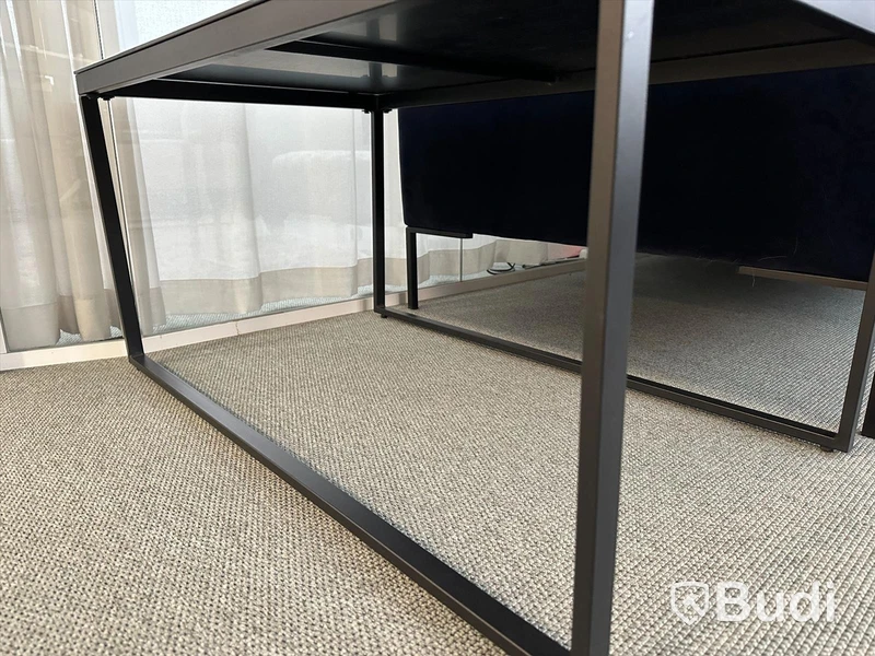 2 st svarta soffbord med svart temp. glasskiva - Comfort garden design
