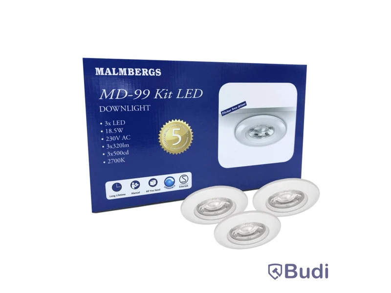 2 st. Malmbergs MD-99 Kit LED, 3 x LED, Totalt ord. pris inkl. moms: ca 2200 kr