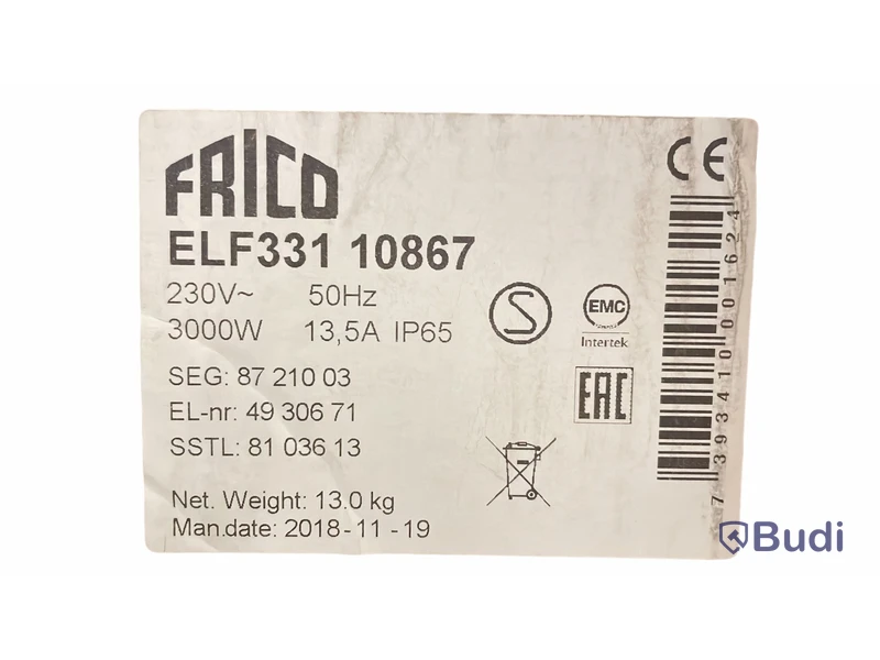 Värmefläkt Elektra ELF331, FRICO, Ord. pris inkl. moms: ca 14000 kr