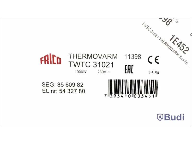 Konvektor, Thermowarm,TWTC 31021, Ord. pris inkl. moms: ca 6000 kr
