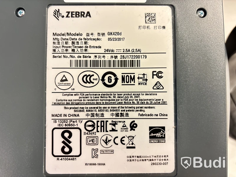 Etikettskrivare Zebra GK420d & scanner Datalogic