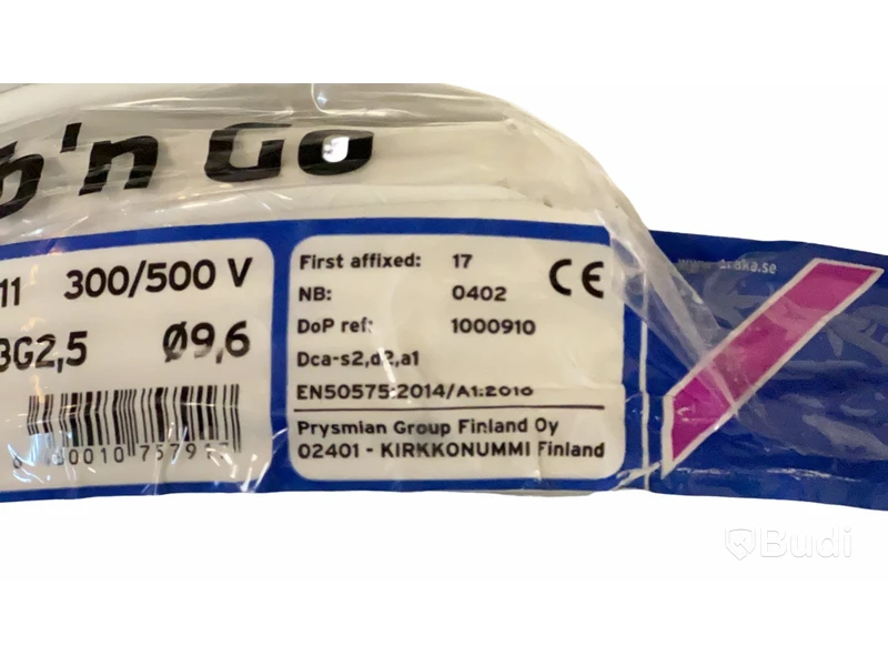 2 st. Halogenfri installationskabel, Draka EXQ Pure 3G2,5. R50, Totalt ord. pris inkl. moms: ca 3340 kr