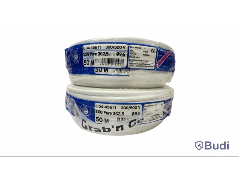 2 st. Halogenfri installationskabel, Draka EXQ Pure 3G2,5. R50, Totalt ord. pris inkl. moms: ca 3340 kr