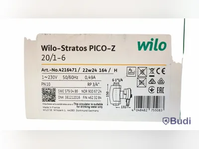 Cirkulationspump, Wilo Stratos PICO-Z 20/1-6 -150, Ord. pris inkl. moms: ca 8000 kr