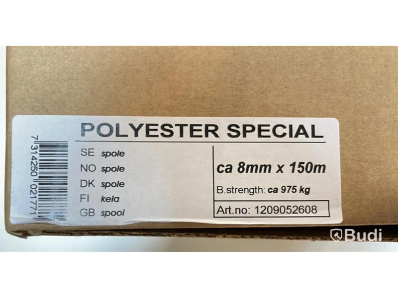 3 st. Polyester special slagen, ca 8 mm/150 m, Totalt ord. pris inkl. moms: ca 5100 kr
