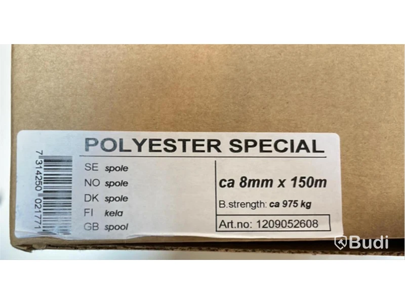 3 st. Polyester special slagen, ca 8 mm/150 m, Totalt ord. pris inkl. moms: ca 5100 kr