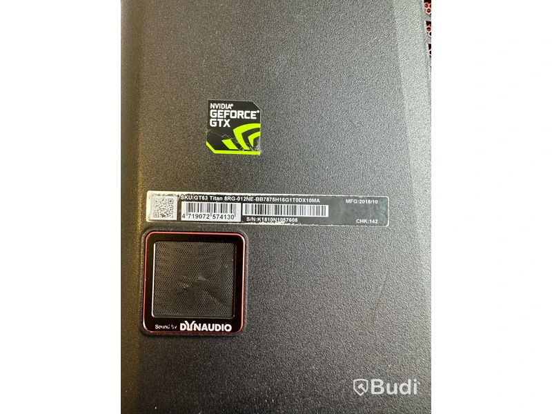 Dator MSI GT63 Titan 8RG inkl. laddare.