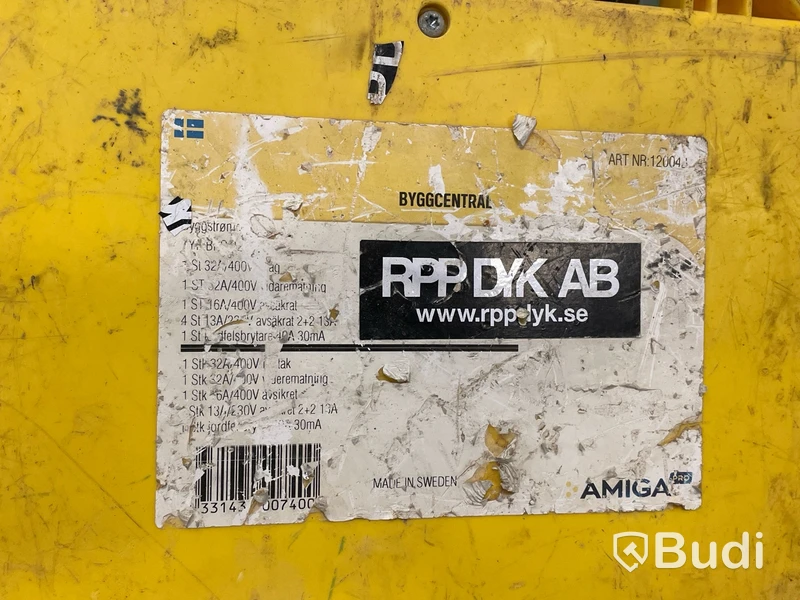 Skarvkabel 32A ca 20m + byggcentral 32A