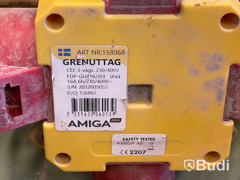 Skarvkabel 16A ca 20m + grenuttag