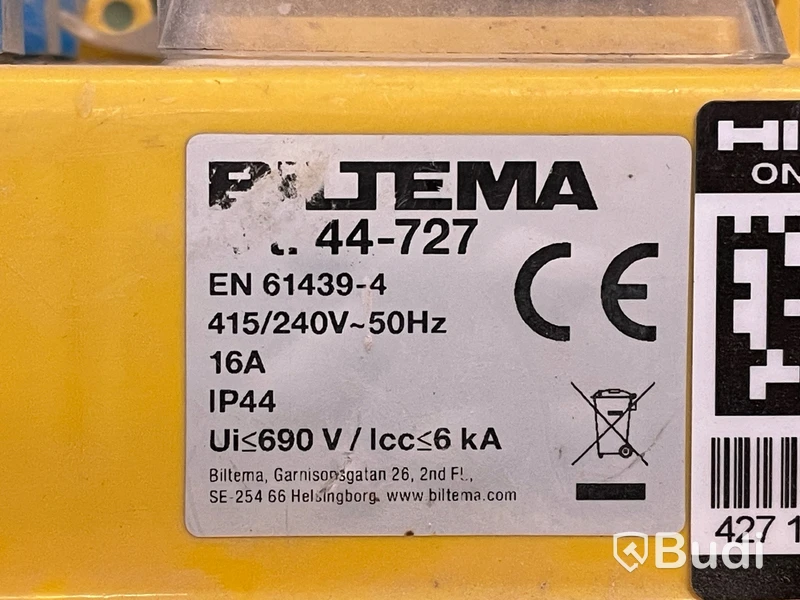 Skarvkabel 16A ca 20m + 220 grenuttag + byggcentral