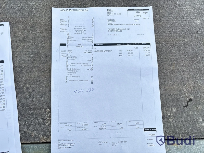 Volkswagen Crafter 35 volymskåp med bakgavellyft 2.0 TDI (163hk) -2011