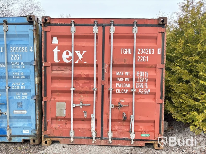 Container 20 fot med innehåll