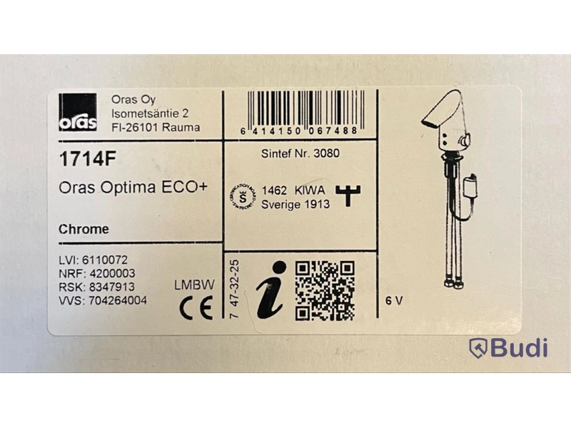 Tvättställsblandare beröringsfri, Oras Optima ECO+ 1714F, Ord. pris inkl. moms: ca 2000 kr