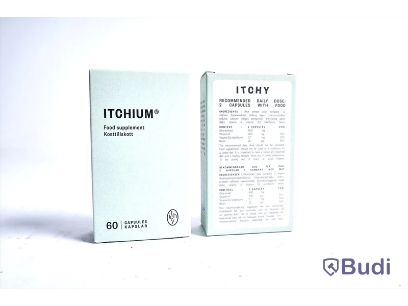 Hudkräm & kosttillskott – ITCHY, Totalt ord. pris inkl. moms ca: 1500 kr