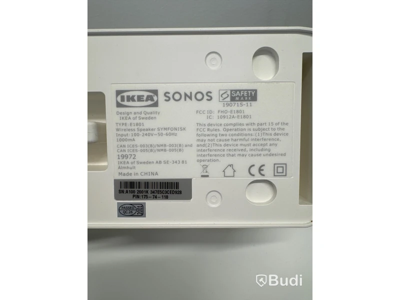 Trådlös högtalare, Sonos IKEA, E1801