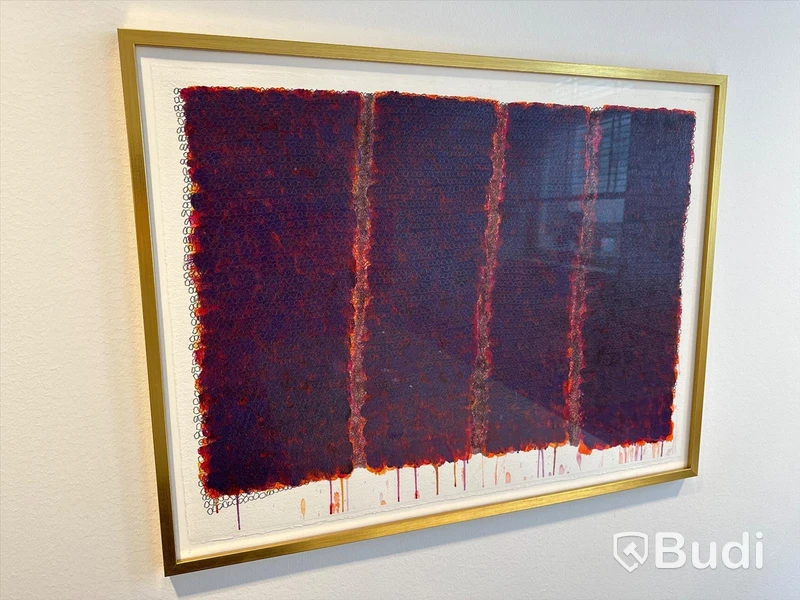 Målning, Annika Sjölen, ram med glas, 83x64 cm