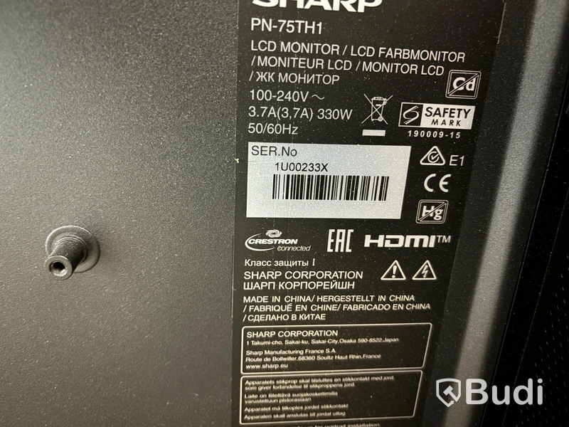 Mediaskärm Sharp BIG PAD 75-tum med väggfäste, dator & kamera m.m.