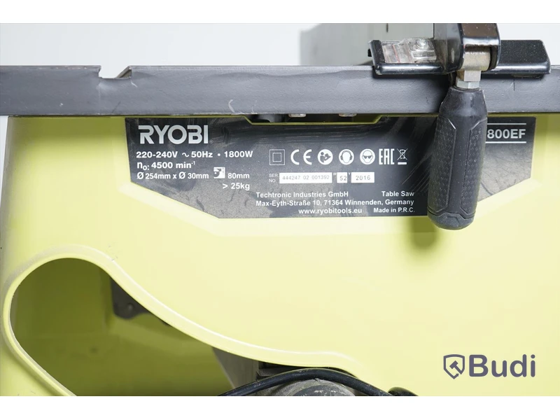 Bordcirkelsåg, portabel Ryobi, RTS1800EF.