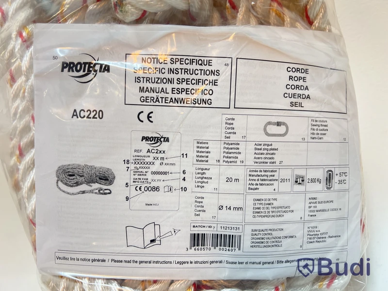 Kit - Säkerhetssele med 20m rep. Protecta. Ord. pris inkl. moms: ca 4000 kr