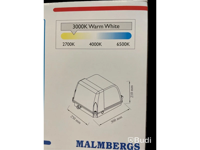 Fasadarmatur robust led IP54. Malmbergs warm white. Ord. pris inkl. moms: ca 1400 kr