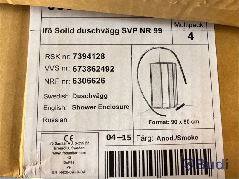 Duschvägg, Ifö Solid SVP NR 99, Ord. pris inkl. moms: ca 8000 kr