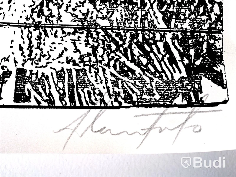 Träsnitt av Alexandre Farto a.k.a. Vhils. Woodcut (2018), signerad och numrerad. Ord. pris inkl. moms: ca 27.000 kr.
