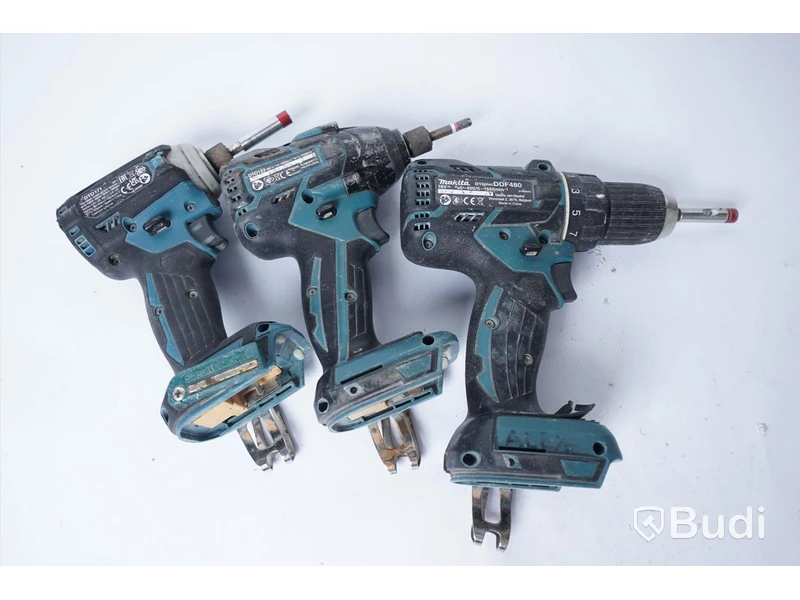 3 st. Skruvdragare Makita DDF480, Makita DTD129, Makita DTD171. Utan batteri.